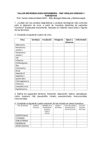 Taller Microbiología Enfermería: Virus, Hongos y Parásitos