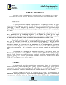 Acidosis Metabólica: Definición, Patogenia y Compensación