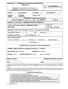 Formulario de Inscripción Academia Talentos Deportivos Adultos