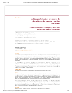 Ética Profesional Docente: Visión Estudiantil en Educación Media Superior