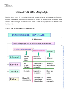 Hoja de Trabajo: Funciones del Lenguaje - Español 1