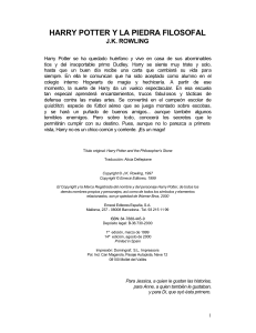Harry Potter y la Piedra Filosofal: Extracto del Libro