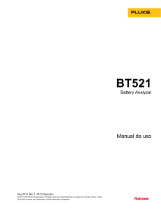 Manual de usuario del analizador de baterías Fluke BT521