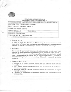 Estructura de las Revoluciones Cient&iacute;ficas - Programa del Curso