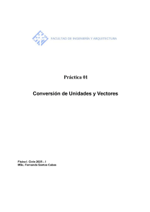 Práctica de Física: Conversión de Unidades y Vectores