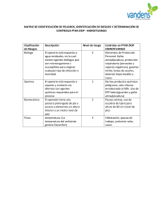 Matriz PTAR ZIOP - HIDROITUANGO: Identificación de Riesgos