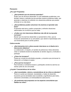Planificación Educativa: Aprendizaje y Cultura Escolar