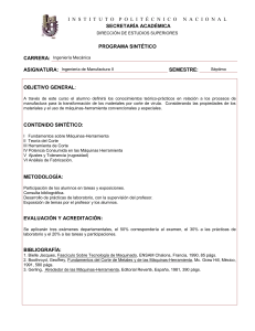 Programa de Ingeniería de Manufactura II - IPN