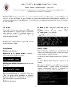 Juego de la Vida de Conway en Python: Informe