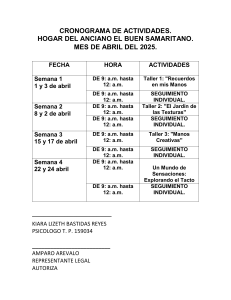 Cronograma Actividades Hogar Ancianos Abril-Junio 2025