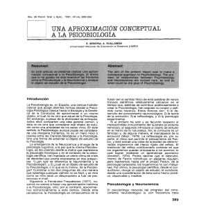 Psicobiolog&iacute;a: Un Enfoque Conceptual