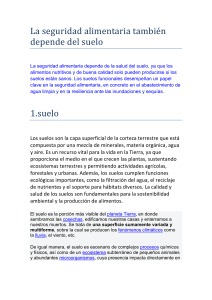 Salud del suelo y seguridad alimentaria: una visión general