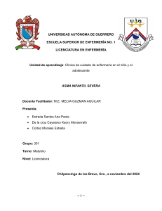 Asma Infantil Severa: Clínica y Cuidados de Enfermería