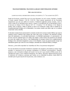 Transgenerismo: Declaraci&oacute;n Oficial Asambleas de Dios