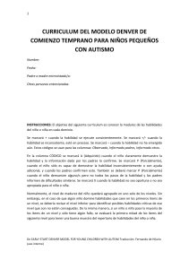 Currículo Modelo Denver para Autismo Temprano
