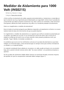Medici&oacute;n de Aislamiento para Sistemas de 1000 Voltios