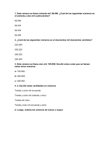 Ejercicios de Matem&aacute;ticas: N&uacute;meros hasta 100.000