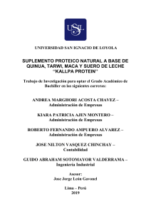 Suplemento Proteico Natural: Quinua, Tarwi, Maca y Suero de Leche