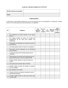 Escala de Cohesi&oacute;n Familiar FACES III: Evaluaci&oacute;n Familiar