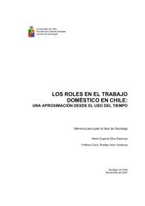 Roles en el Trabajo Dom&eacute;stico en Chile: Uso del Tiempo