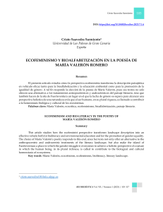 Ecofeminismo y Bioalfabetización en la Poesía de Valerón