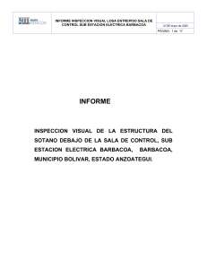 Informe Inspecci&oacute;n Estructural Subestaci&oacute;n El&eacute;ctrica Barbacoa