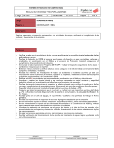 Supervisor HSEQ: Funciones y Responsabilidades