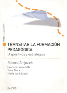 Transitar la Formaci&oacute;n Pedag&oacute;gica: Estrategias y Dispositivos