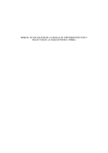 Manual PANSS: Escala de S&iacute;ntomas Positivos y Negativos
