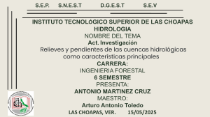 Relieves y Pendientes en Cuencas Hidrol&oacute;gicas