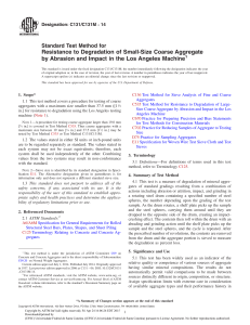 ASTM C131/C131M: Aggregate Degradation Test Method