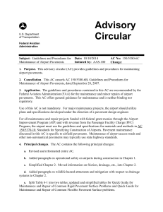 Airport Pavement Maintenance Guidelines - FAA AC 150/5380-6C
