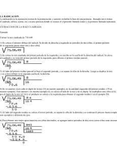 Radicación: Cálculo de Raíz Cuadrada Paso a Paso