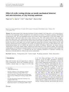 Wetting-Drying Effects on Sandstone Tensile Strength