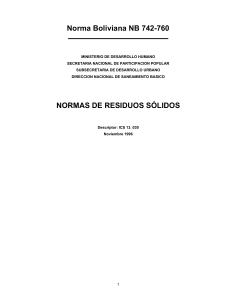 Norma Boliviana Residuos S&oacute;lidos NB 742-760: Gu&iacute;a T&eacute;cnica