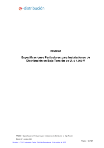 NRZ002 Especificaciones Distribuci&oacute;n Baja Tensi&oacute;n