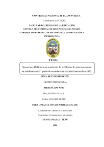 Tesis: Situaciones Did&aacute;cticas y N&uacute;meros Enteros
