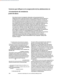 Cooperación Adolescentes en Ortodoncia: Factores e Influencia