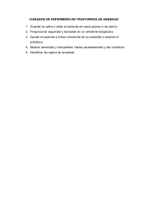 Cuidados de Enfermería en Trastornos de Ansiedad