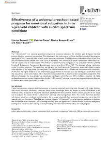 Emotional Education Program for Children with Autism