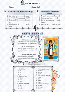 2nd Grade English Worksheet: Should/Shouldn't, Pronouns, Reading