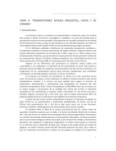 Romanticismo: Música Orquestal, Vocal y de Cámara
