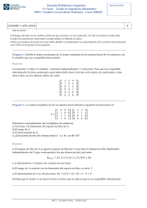 Examen de &Aacute;lgebra Lineal - Escuela Polit&eacute;cnica Superior