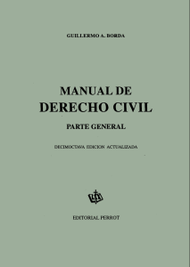 Manual de Derecho Civil: Parte General - Borda