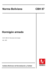 Norma Boliviana CBH 87: Hormig&oacute;n Armado - Dise&ntilde;o y Construcci&oacute;n
