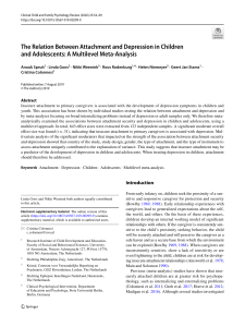 Attachment & Depression in Children: A Meta-Analysis