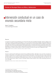 Tratamiento de Enuresis: Estudio de Caso de Intervenci&oacute;n Conductual