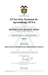 Certificado Técnico en Servicios Microfinancieras - SENA