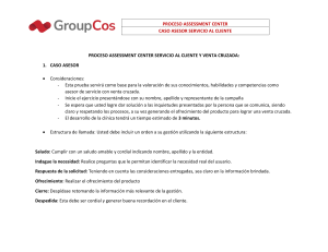 Caso Asesor Servicio al Cliente: Venta Cruzada