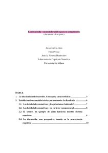 Discalculia: Modelo Te&oacute;rico y Comprensi&oacute;n